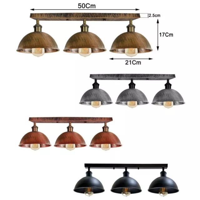 3 Way Industrial Style Ceiling Light Modern Kitchen Hanging Metal Pendant Lamp 2