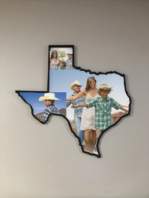 US PHOTO MAP - TEXAS FRAME . 3D Printed 10x 10 inch,Travel Memory Map ...