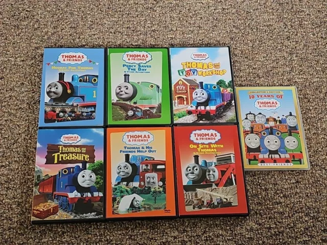 Lot of 7 Thomas The Train & Thomas & Friends DVDs