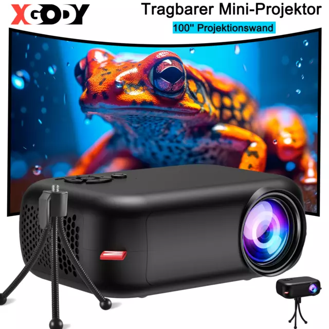 Mini Projektor 1080P HD Beamer Multimedia LED Taschenkino Heimkino Geschenk HDMI