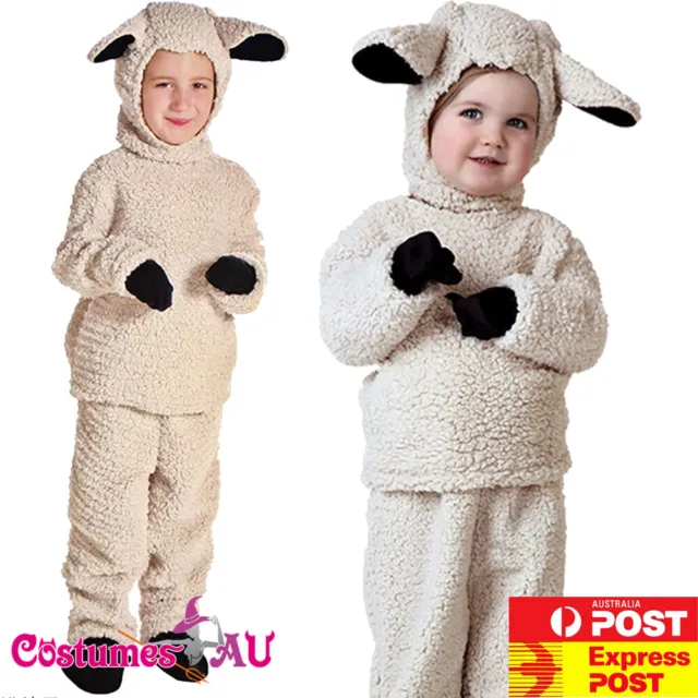 Kids Shepherd Sheep Costume Lamb Christmas Farm Girls Child Book Week Animal