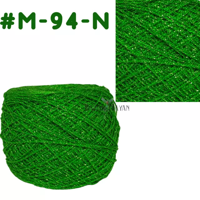 Crochet Verde 100 g Cristal Brillo Hilo Mexicano Hilo Estambre Cristal #M-94-N