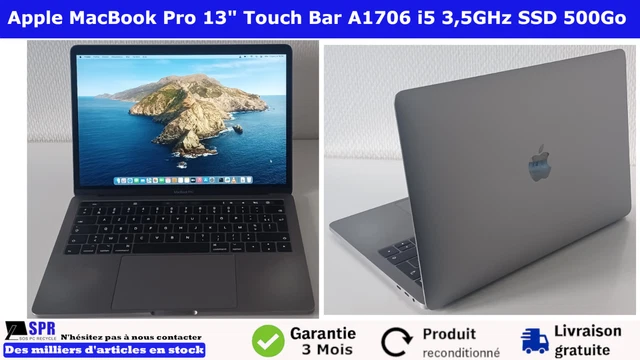 Apple 13 MacBook Pro, Retina, Touch Bar, 3.1GHz Intel Core i5 Dual Core, 8GB RAM, 256GB SSD, Silver, MPXX2LL/A (Renewed