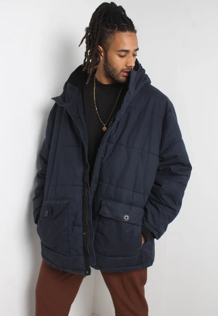 Tu Mens Chunky Padded Puffer Coat Jacket - Blue - Size 2XL XXL (W1S7)