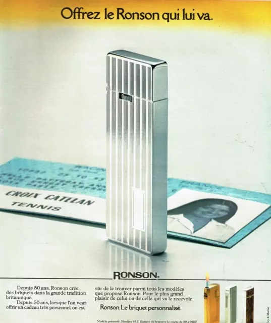 Publicité Advertising  0822  1977   briquet Ronson personnalisé