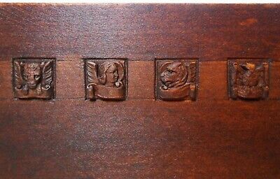 Rare Early 20Th C American Arts & Crafts Crvd Wdn Brd W/Griffin/Angel/Lion/Eagle