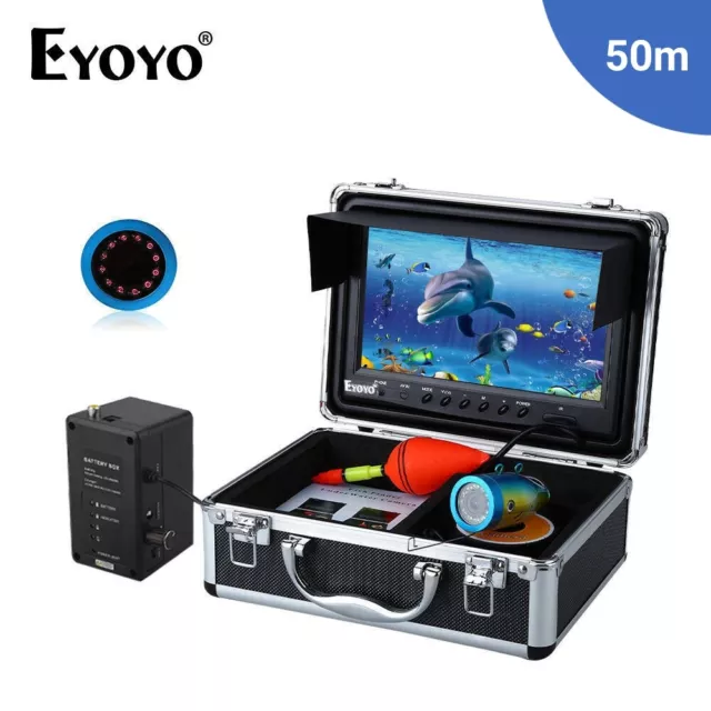 EYOYO 50M Fish Finder W/ IR LED 9'' Large Color Screen Underwater Fishing Camera