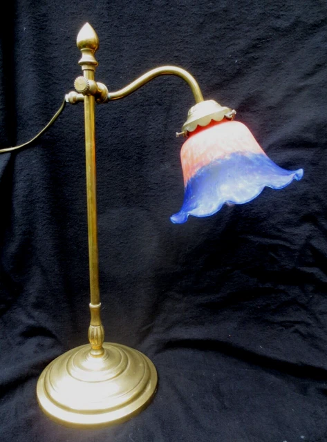 Lampe De Bureau Vintage Art Déco En Laiton Doré, Bras Articulé Et Abat-jour Conique, Parfaite Pour Une Déco Rétro Chic !