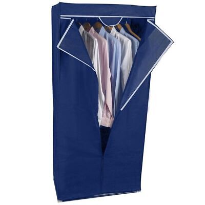 Single Canvas Fabric Wardrobe Rail Clothes Storage Cupboard Student Flat Closet 3