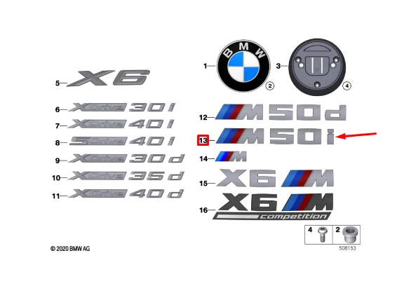 XCX3 Logo Chromé ABS 3D X3 X5 X6 GT, Badge De Coffre De