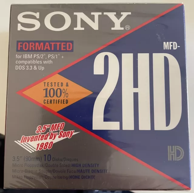 SONY MFD 2HD / IBM Formatted,  10 STÜCK, Neu, noch eingeschweißt.