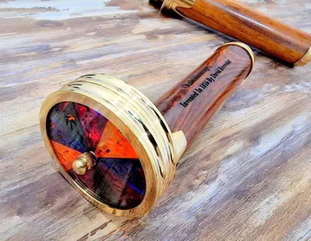 Messing & Holz Kaleidoscope Handgefertigt Nautisch für Kinder Unique Geschenk