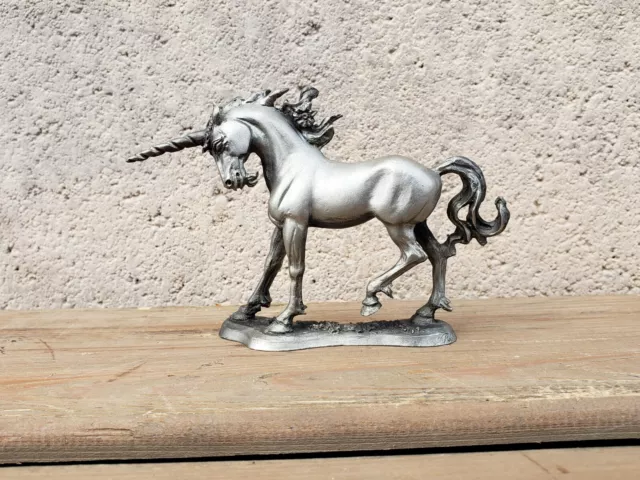 Vintage Perth Pewter Mythical Unicorn Horse Statuette