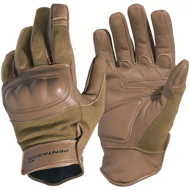 Pentagon Tactical Storm Gloves Knuckle Combat Military Airsoft Gauntlet Coyote