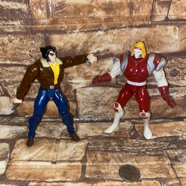 1994 Marvel Toy Biz X Men Wolverine Street Clothes & 1993 Omega Red Figures Lot