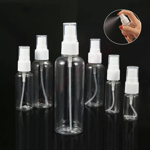 5/10/30/50/100/200/250ml Transparent Plastic Perfume Travel Empty Spray Bottles