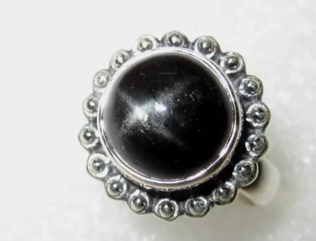 RARITÄT ECHTER Sterndiopsid Ring  Gr16,5 925 Sterling Silber black star Diopsid