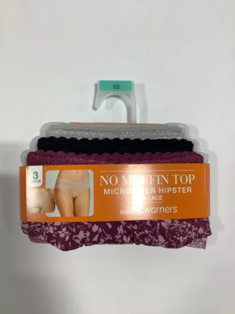 Womens Blissful Benefits By Warners Multicolor Lace Hipster Briefs 3 pck NEW! NW