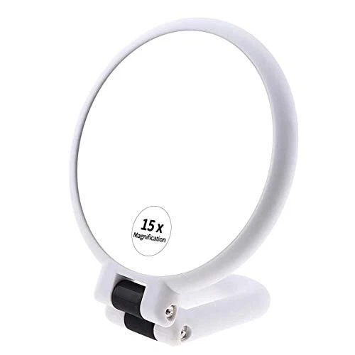 Magnifying Handheld Mirror Double Sided 1X 15X Magnification Hand Mirror