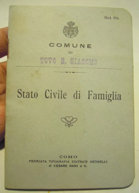 Comune Di Tovo San Giacomo - Savona - Stato Civile Di Famiglia 1903  C11-612