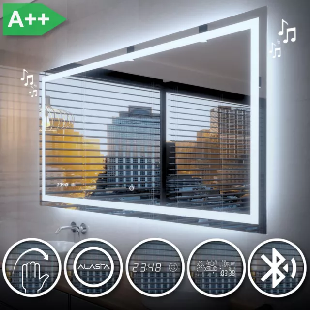 Miroir Salle De Bain Lumineux LED ATLANTA | INTERRUPTEUR | METEO | BLUETOOTH GH4