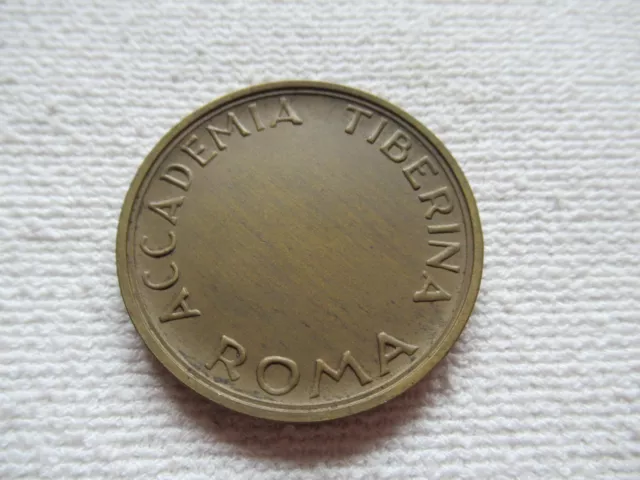 Italy Vatican Medal Accademia Tiberina Roma Bronze, Ducrhmesser Ca. 1 25/32in 2