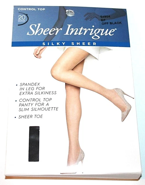 SHEER INTRIGUE SILKY Sheer Control Top 20 Denier Pantyhose Off Black Size EF £10.80 PicClick UK