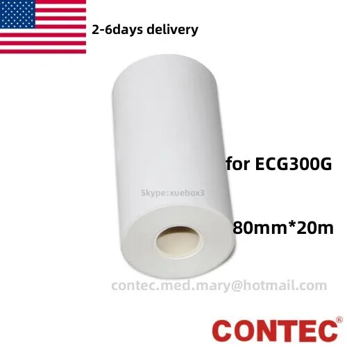 80MM*20M Printing Paper Recorder Paper Paper For ECG Machine ECG300G E3 E3M USA