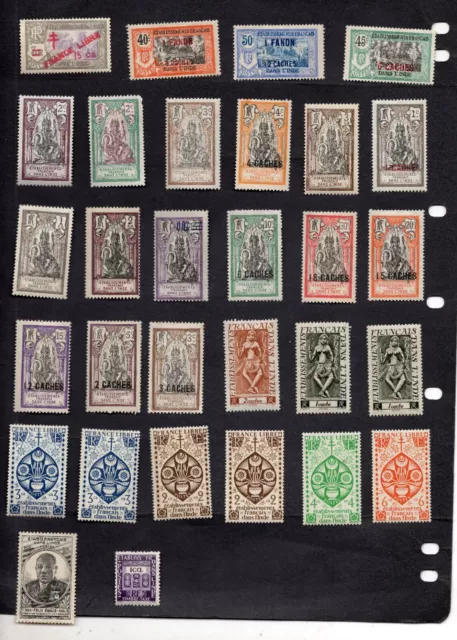 Stamp Lot Of French India And Martinique, Mnh, Mh And Used (2 Scans)