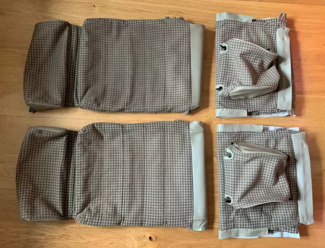 BMW Front Sport Seat Houndstooth Covers - Beige (E24 E28 E30)