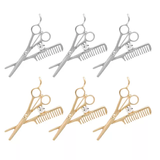 8 Pcs Jewelry Corsage Hairdresser Sweater Clip Scissors Brooch Pin