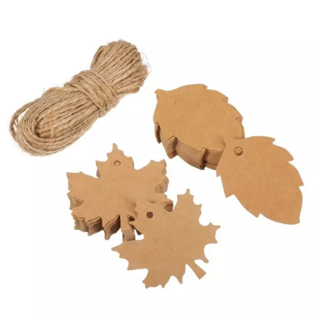 Pcs Handmade Hang Tag Leaves Tags Retro Blank Kraft Paper Maple and Leaf Shape