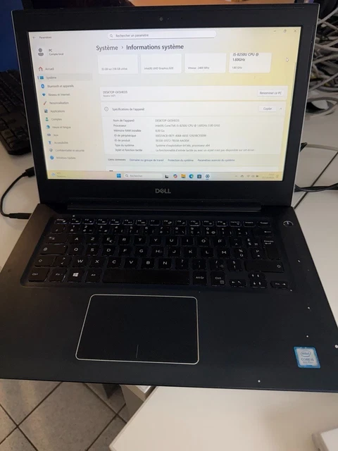 DELL VOSTRO 5471 Go RAM i5-8250U CPU GHz 256 Go SSD EUR 50