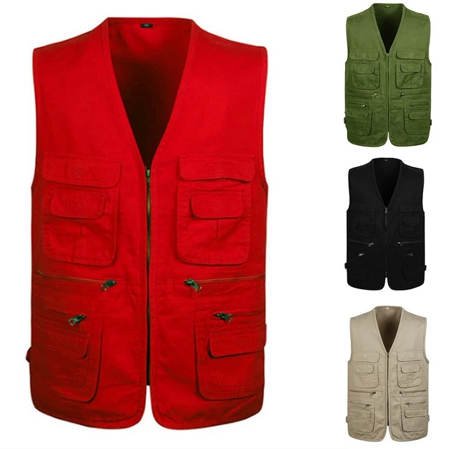 Gilet con fotocamera con più tasche da uomo ottimo per fotografia outdoor