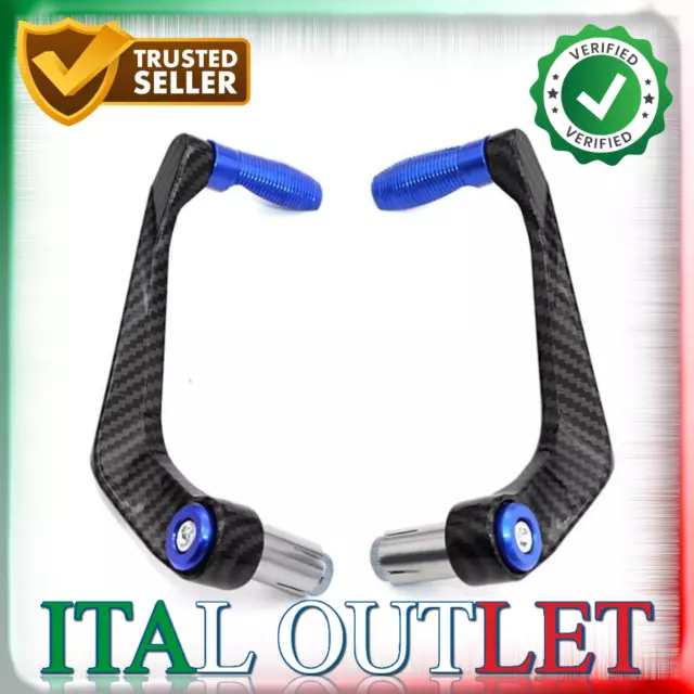 PARALEVE MOTO scooter protezione leve freno frizione CARBON look BLU alluminio