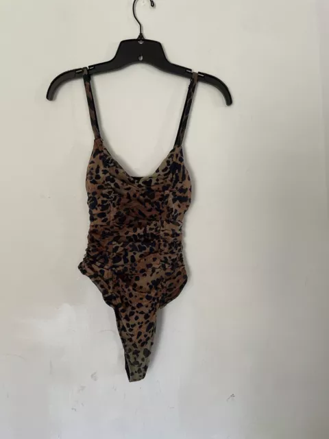 UO OUT FROM Under Womens Ruched Animal Print Bodysuit, Size Small £9.48 -  PicClick UK