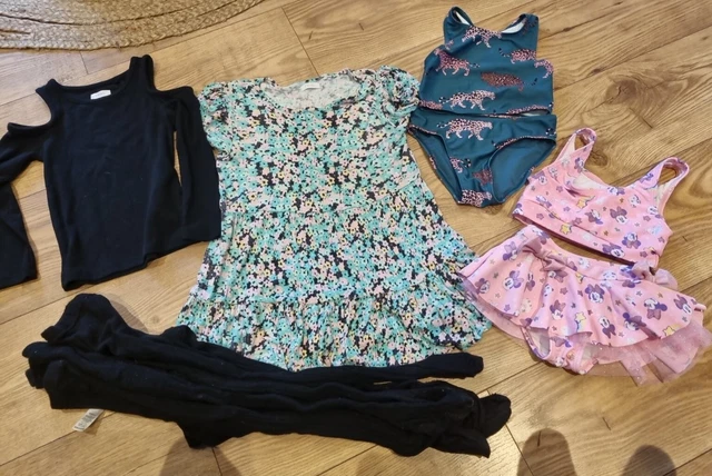 Girls Clothes 4 Years 8 Piece Bundle Dress Top 4x Tights 2x Bikini GC