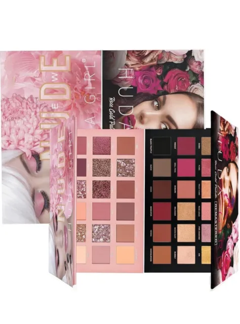 Huda Fille Beauté or Rose Remastered + Chair Édition Eyeshadow 36Matte Couleurs