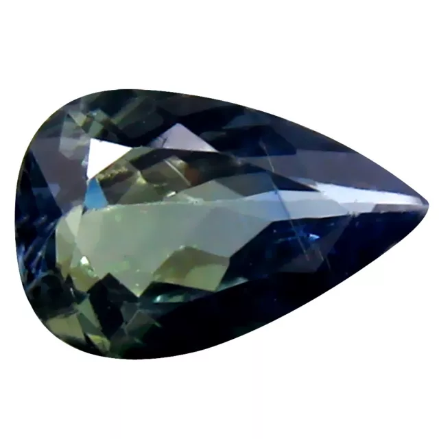 0.96 CT Eye-Popping Poire Coupe (9 X 6 MM ) un-Heated Verdâtre Tanzanite Bleue