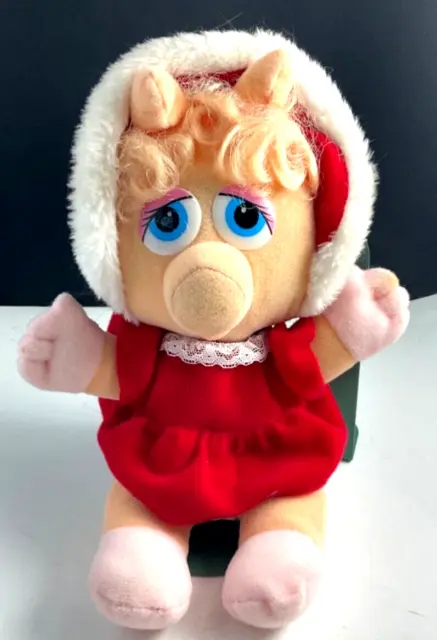 Miss Piggy Baby Christmas  1987 Plush Doll Vintage Muppets Stuffed Animal