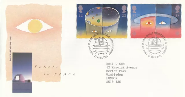 (132896) Europe in Space GB RM FDC Bureau 1991