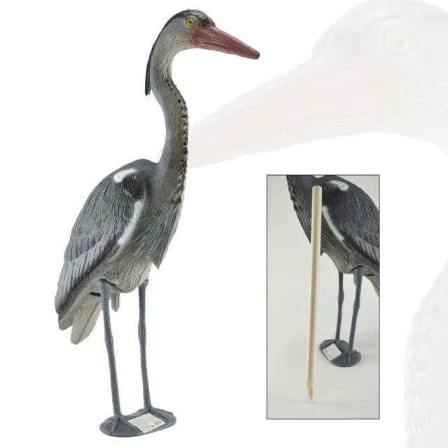 Fischreiher XL Reiher wetterfest Teichfigur Gartenfigur Storch Deko Gartendeko