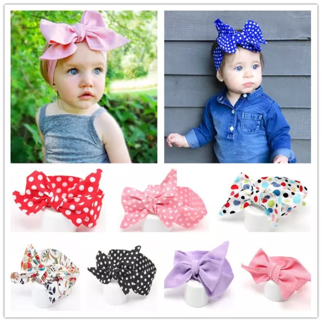 Baby Cotton Big Bow Tie Head Wrap Turban Top Knot Headband Newborn Girl