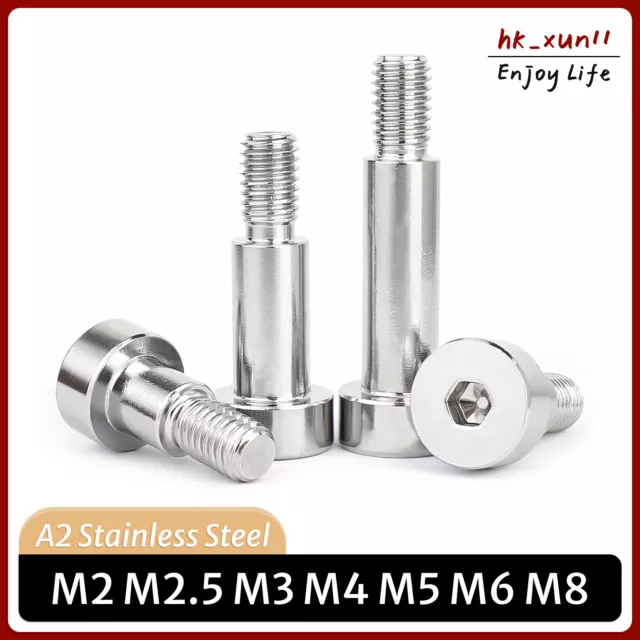 Shoulder Bolt Screws Stainless Steel M2 M2.5 M3 M4 M5 M6 M8 - Allen Socket Head