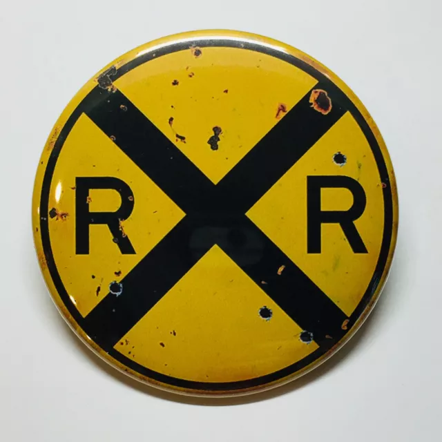 RR Railroad Train Crossing Advertising Pocket Mirror