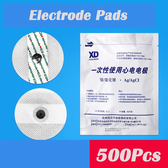 500Pc Disposable ECG electrode patch dynamic ECG detector monitor snap ECG patch