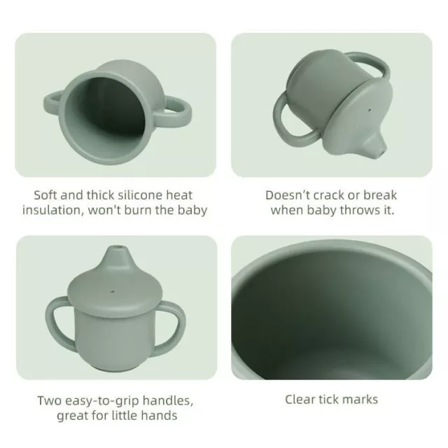 6pcs Baby Feeding set Essentials: (baby bowl/bib/fork/ spoon /sippy cup /plate) 3