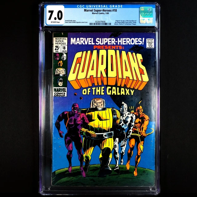Marvel Super-Heroes #18 🔥 Origin + 1st Guardians of the Galaxy 🔥 CGC 7.0 KEY!
