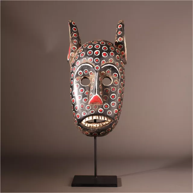 12850 Feine Leopard Maske der Bozo Mali mit Metallständer