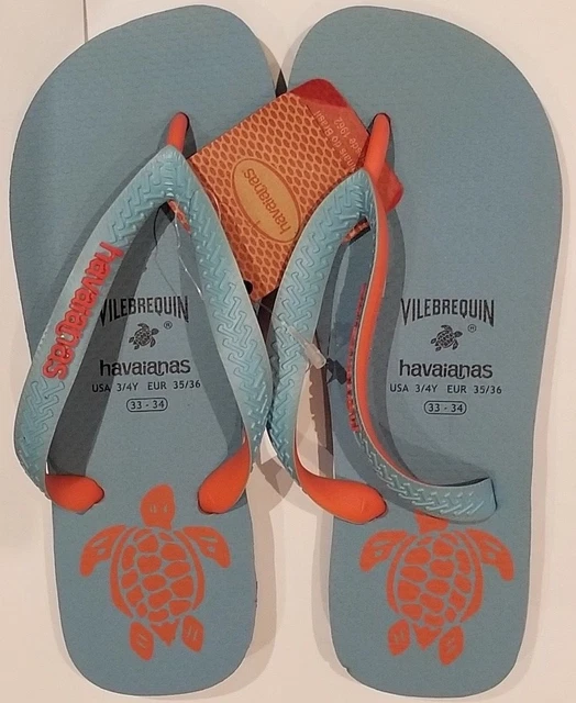 FLOP INFRADITO HAVAIANAS bambini Vilebrequin Sky blu arancione